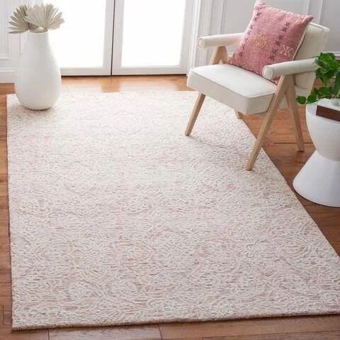 Metro Collection MET998U Rug Pink - Ivory, Round 6& x 6&