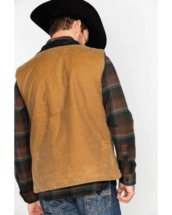 Outback Men's Trading Oilskin Sawbuck Vest - Tan, XL