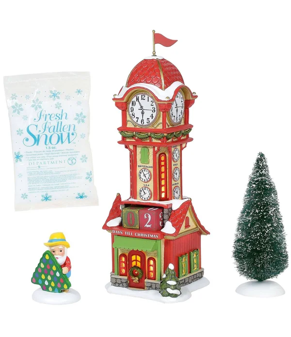 Department 56 North Pole Christmas Countdown Tower 6005435, 9.5 x 3.25 x 3.5 inches