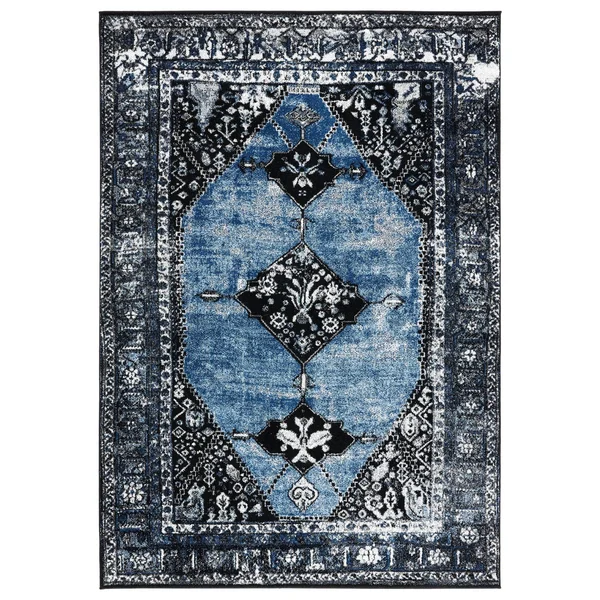 Safavieh Vintage Hamadan Rug Collection VTH217Q - Red, Light Blue - 8& x 10&