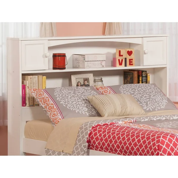 Atlantic Furniture Newport Grey Twin Bookcase Headboard