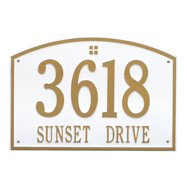 Whitehall Cape Charles - Estate Wall - Two Line Address Plaque ( Red/Gold)