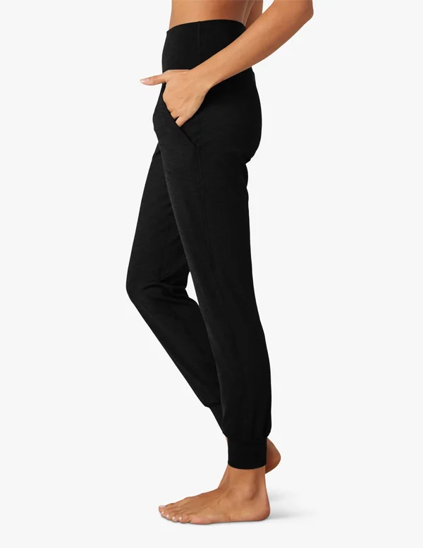 Beyond Yoga Heather Rib Midi Jogger - Women's Black Heather, L