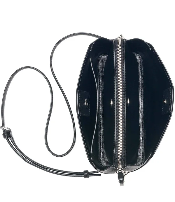 Calvin Klein Hailey Pebble Textured Snap Crossbody Bag - Black/Silver