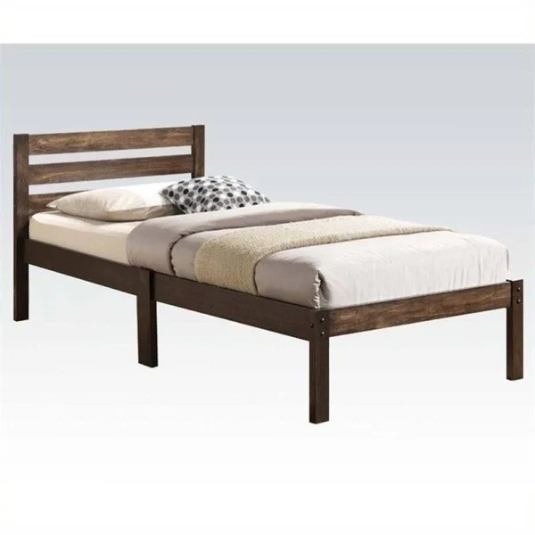 Pemberly Row Twin Platform Bed in Ash Brown