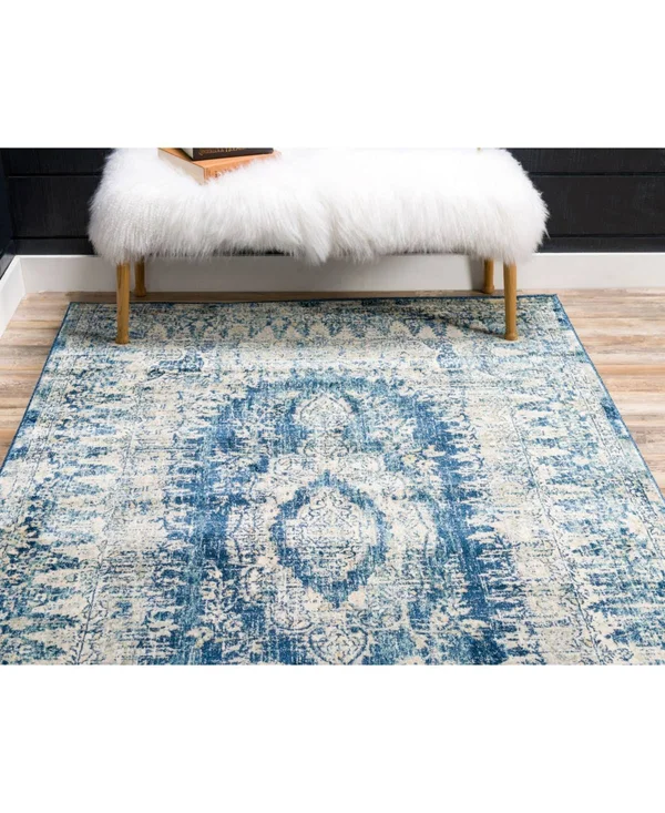 Unique Loom Lyngby Lake Oslo Area Rug - 6& x 9& Navy Blue