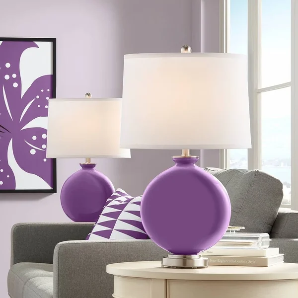 Color + Plus Passionate Purple Carrie Table Lamp Set of 2 53D91