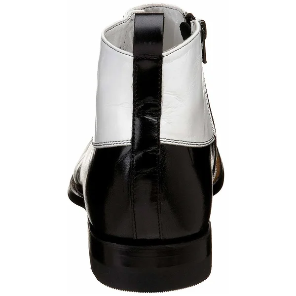 Men's Stacy Adams Madison Cap Toe Boot - Black/White - Size 9