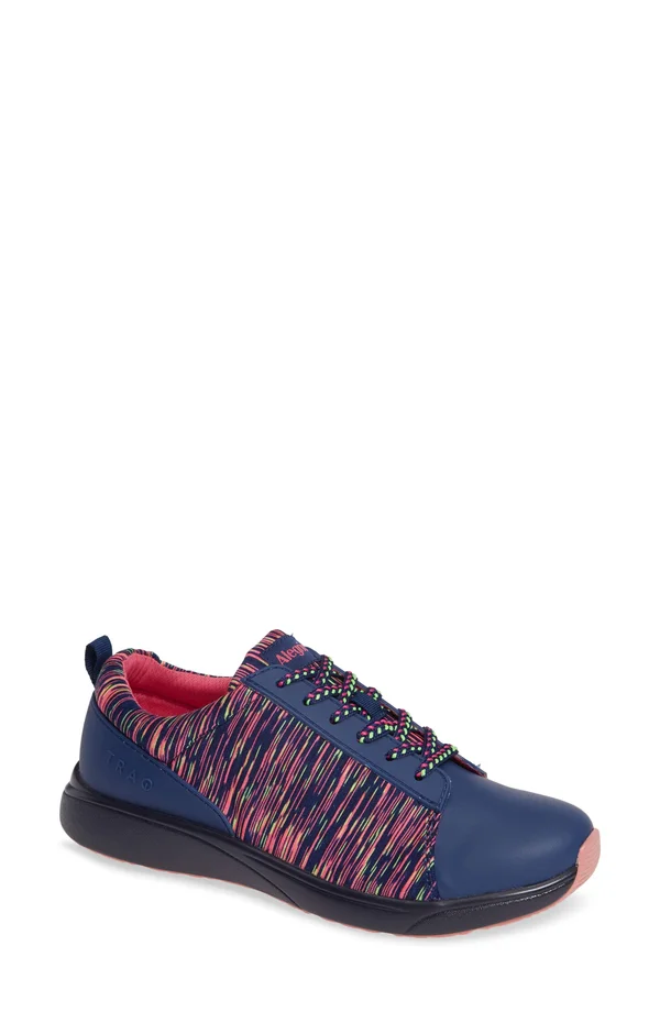 Traq by Alegria Women's Qest Sneaker MULTIPLEX Blue 36