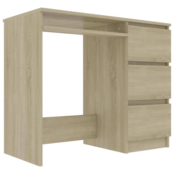 vidaXL Desk White 35.4x22x17.7x22x29.9x22 Chipboard - 801373