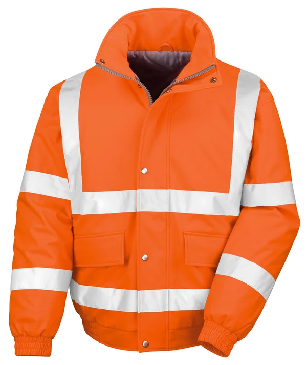 Result Unisex Safety Padded Soft Shell Blouson R333X Fluorescent Orange XXL