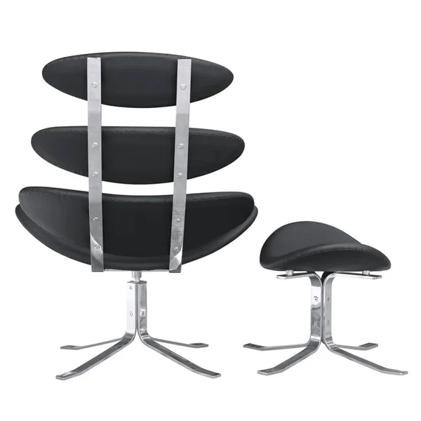 Fine Mod Imports Crono Chair and Ottoman - White