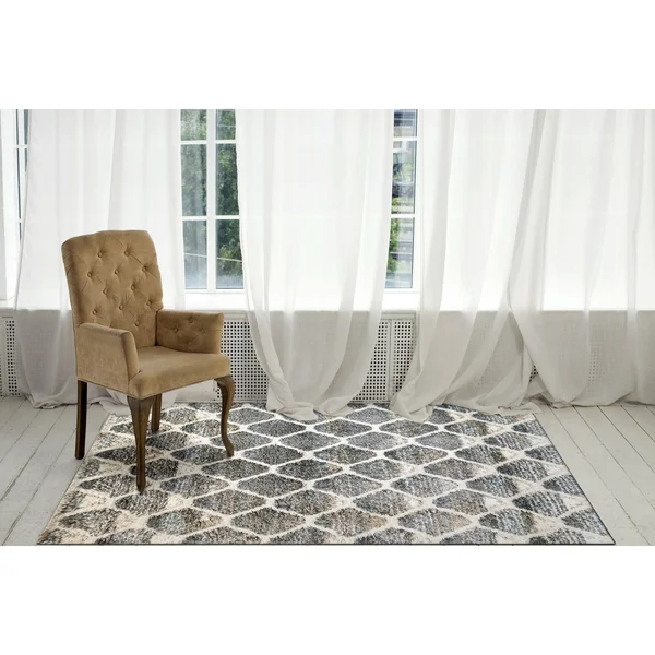 Dynamic Rugs Aura 5813-910 Grey Ivory Area Rug Rectangle 2&7x22 x 5&0x22