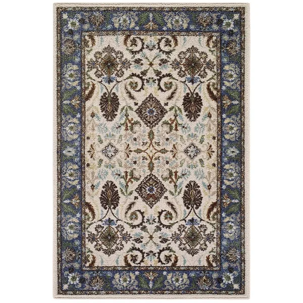 Brumlow Kartoum Washable Rectangular Rug - Blue - One Size