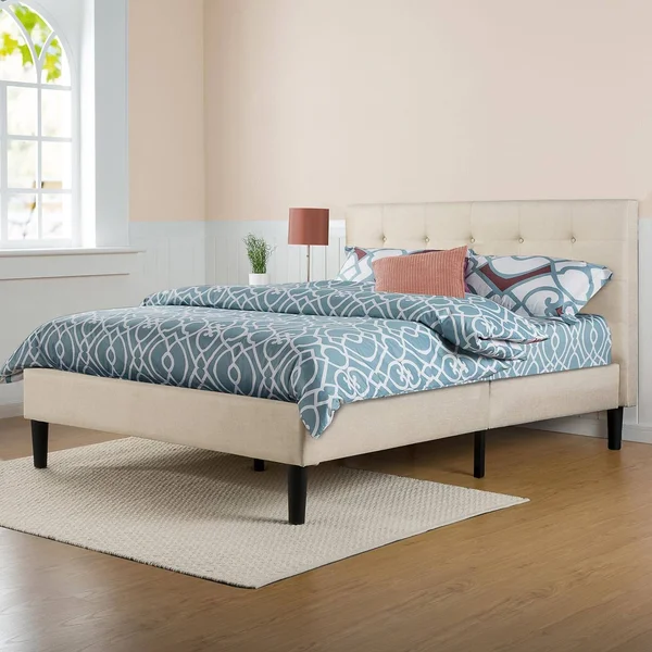 Zinus Upholstered Button Tufted Platform Bed - King