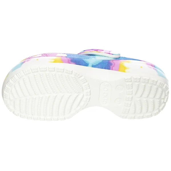 Crocs Women's Classic Tie Dye Platform Clogs - White