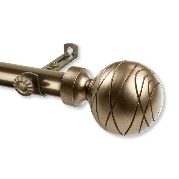 Rod Desyne Arman 13/16x22 Curtain Rod Extends - Antique Brass