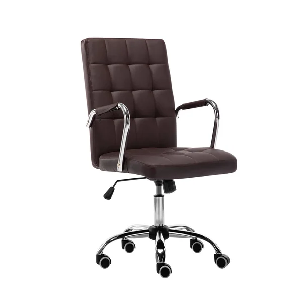 Porthos Home Nader Tufted Faux Leather Swivel Office Chair - Brown