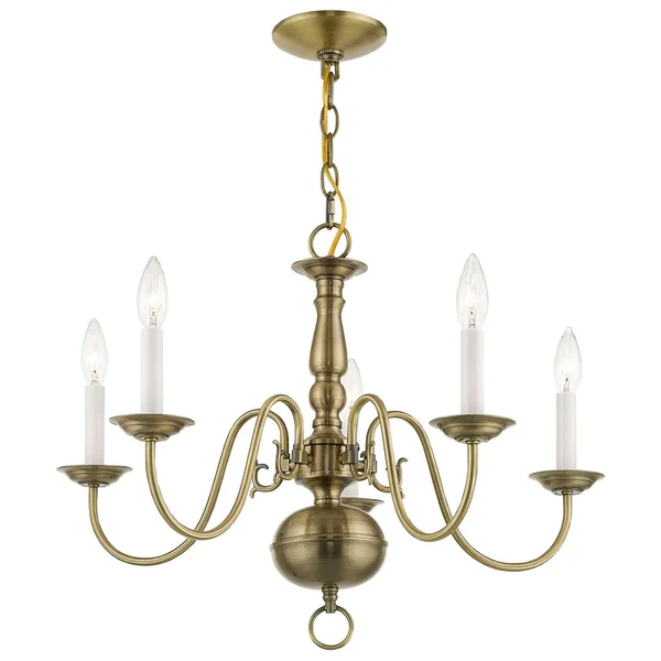 Livex Lighting 5005-07 Williamsburgh 5 Light Bronze Chandelier
