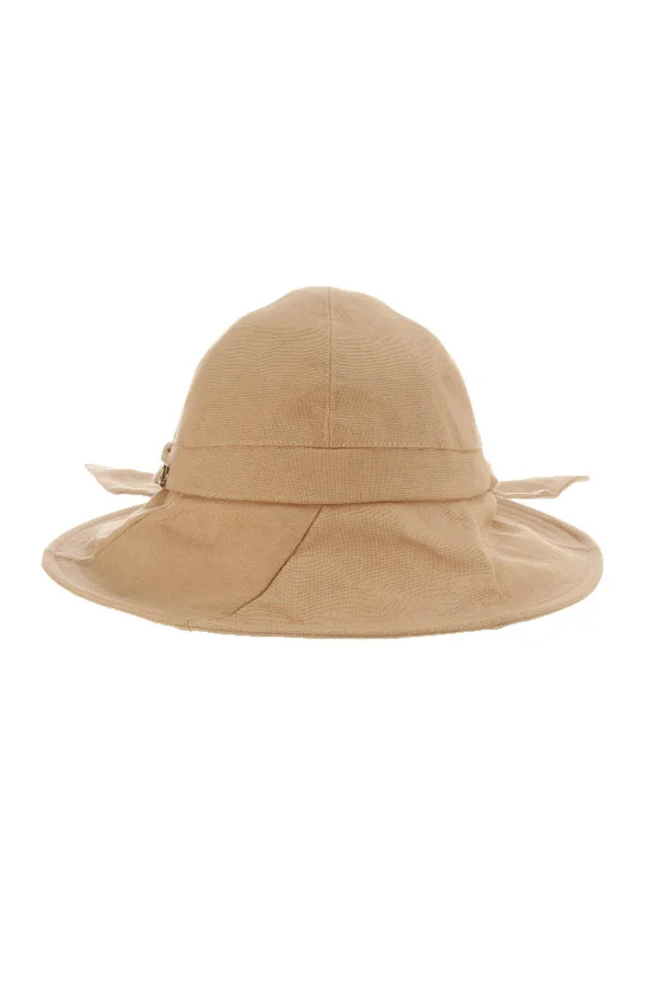 Callanan Womens Rough Cotton Cloche Hat w/ Bow - CR315-TAUPE