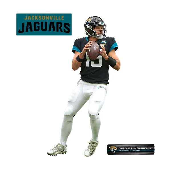 Gardner Minshew for Jacksonville Jaguars - Officially Licensed NFL Removable Wall Decal Giant Athlete + 2 Wall Decals (27x22W x