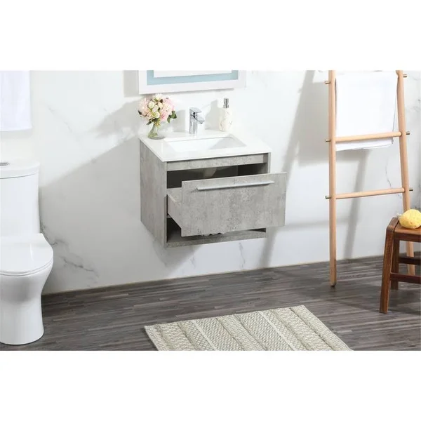Elegant-24 inch Single Bathroom Vanity in Concrete grey-VF43524MCG