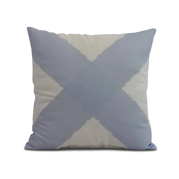 Simply Daisy, 20 x 20 inch, x Marks The Spot, Geometric Print Outdoor Pillow, Blue