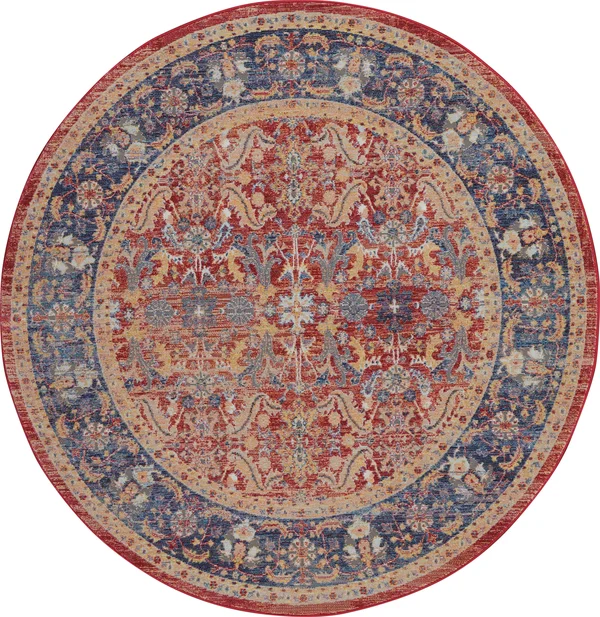 Nourison Global Vintage GLB02 Area Rug, Red, 2&4x22 x 8& Runner
