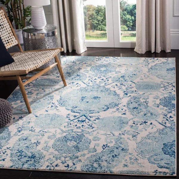 Safavieh Madison MAD600E 5&1x22 x 7&6x22 Cream - Turquoise Area Rug