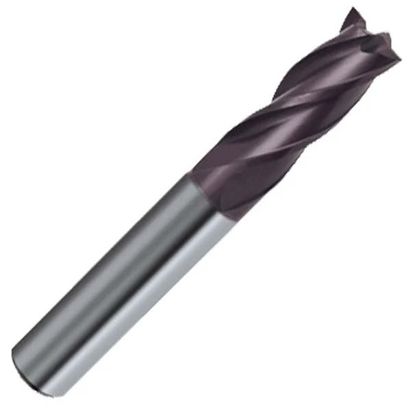 GUHRING Inc. 5/8x22 Uni-Pro 4FL 30° Helix Long Length Carbide End Mill - Plain Shank, Firex Coated, 2-1/4x22 LOC, 5/8x22 Shank, 5