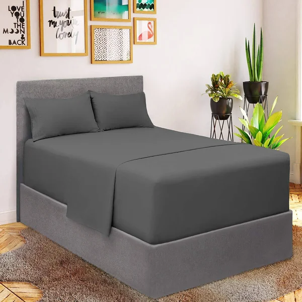Mellanni Extra Deep Pocket Sheets - Twin Size Sheet Set - 3 Piece 1800 Brushed Microfiber Bedding with Extra Deep Pocket Fitted