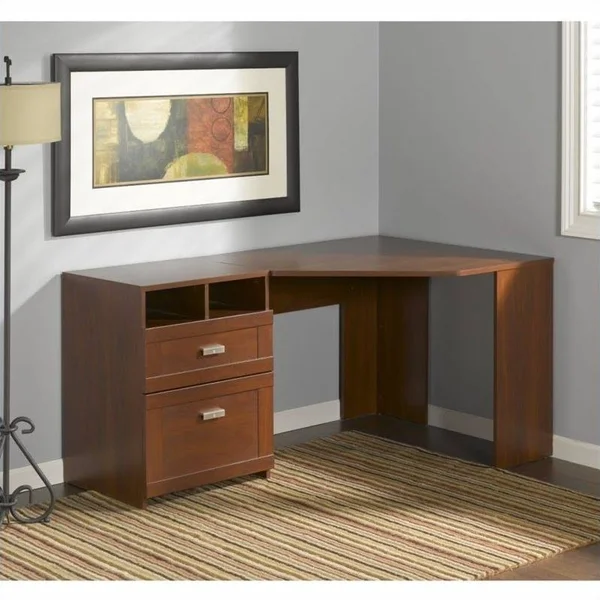 Scranton & Co Reversible Corner Desk in Hansen Cherry