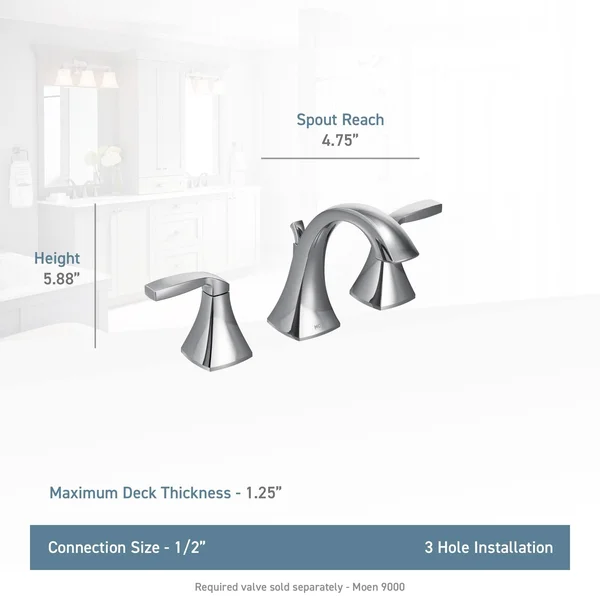 Moen Voss Two-Handle High Arc Bathroom Faucet, Brushed Nickel