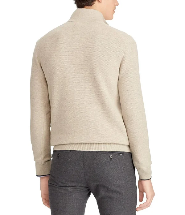 Polo Ralph Lauren Men's Cotton Quarter-Zip Sweater - Polo Black