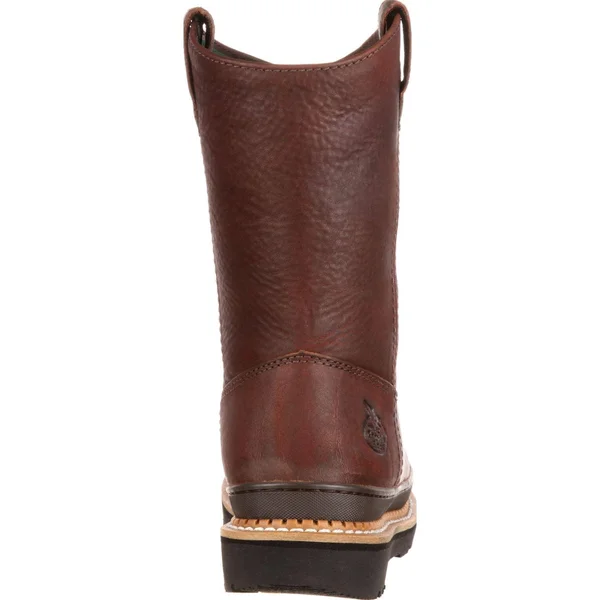 Men's Brown Georgia Giant Wellington Pull-On Work Boot Size 10