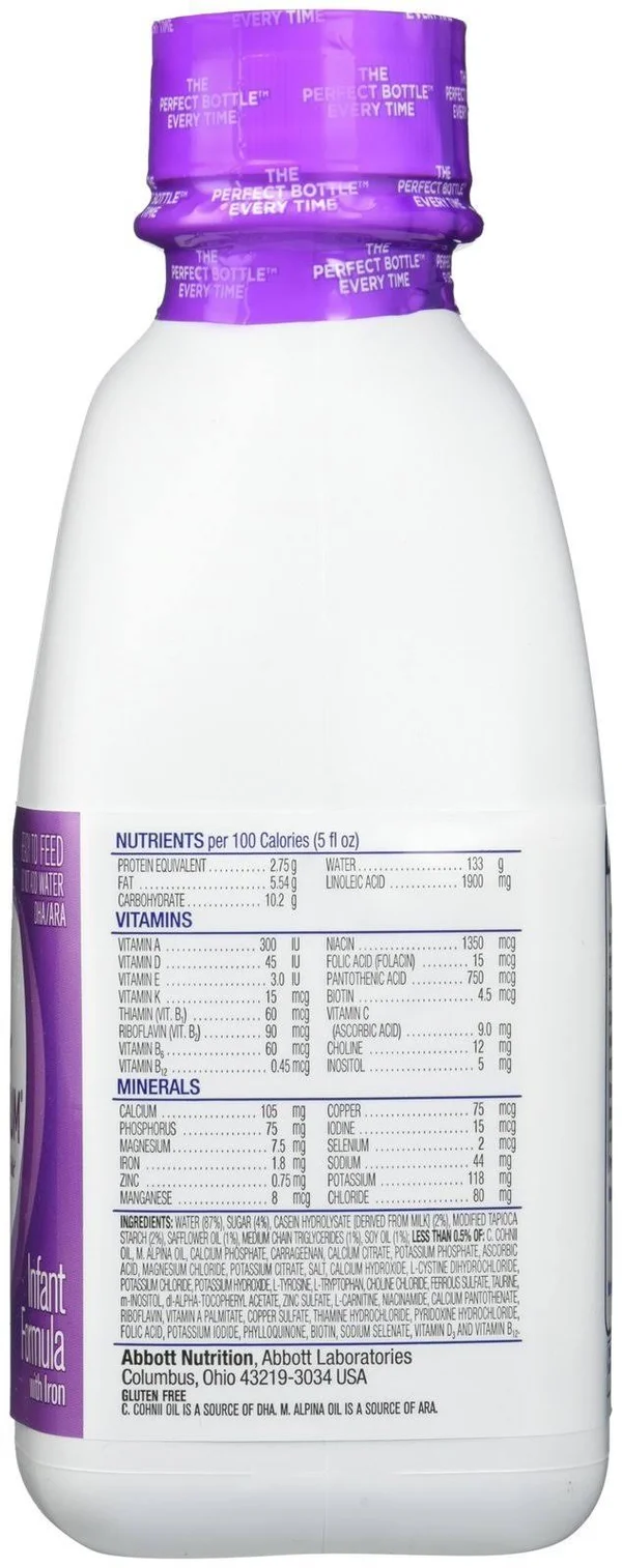 Similac Alimentum Hypoallergenic Formula with Iron - DHA/ARA, Ready to Feed, 1-Quart (Pack of 6)