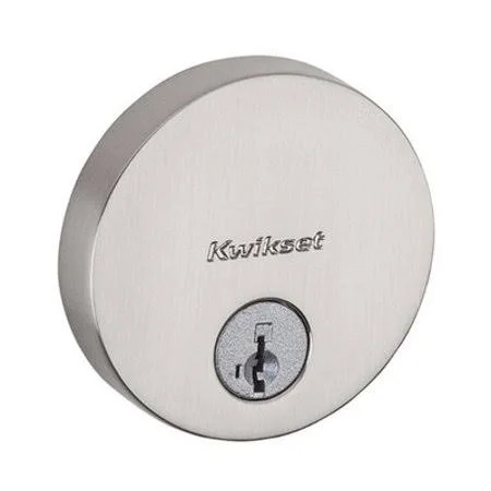 Kwikset 258 RDT 15 SMT CP K4 Uptown Round Single Cylinder Deadbolt SmartKey Satin Nickel