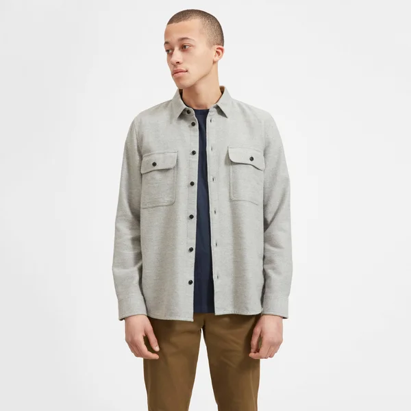 Men's Heavyweight Overshirt, Uniform Sweater by Everlane in Heather Grey, Size Large