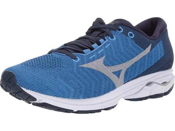 Men's Mizuno Rider Waveknit 3 Running Shoe - Size: 7 Wide, Blue