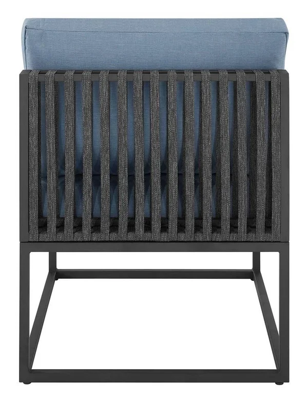 Walker Edison Outdoor Modern Modular Patio Side Chair - Blue