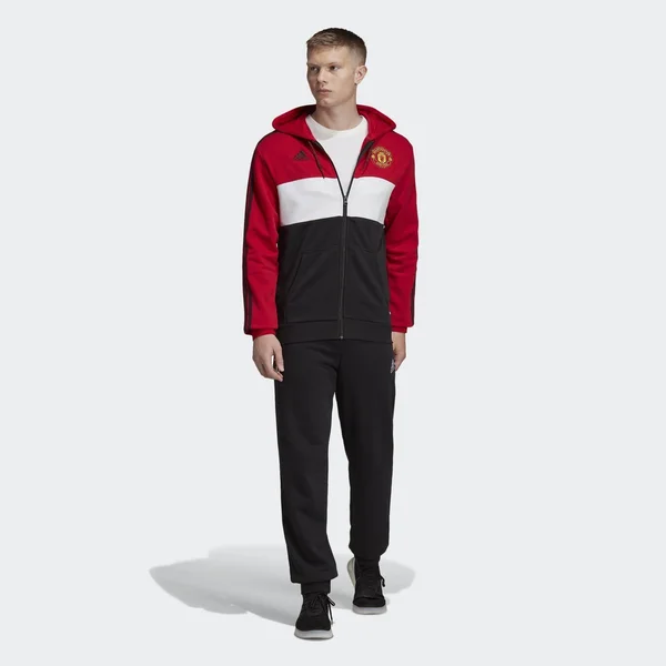 Adidas Manchester United Full Zip Hoodie Red-White-Black - S