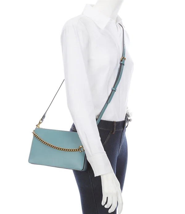 Coach 78801 Refined Calf Leather Signature Chain Crossbody Bag - Everglade