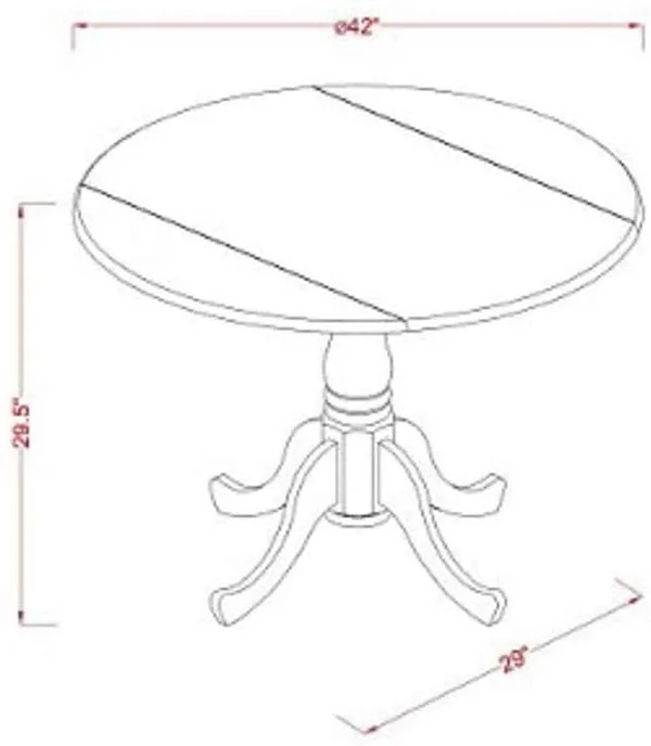 3-Piece Dining Set with Dining Table and 2 Dining Chairs