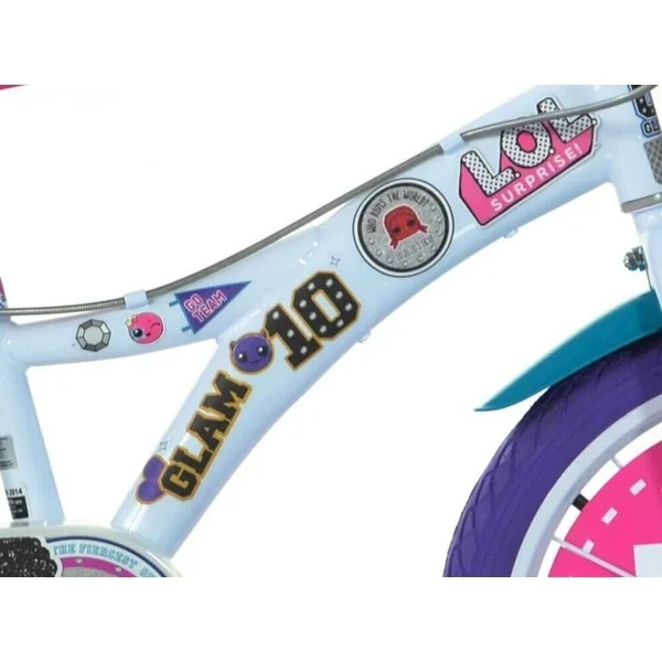 Dino Bikes - 16 Lol Surprise Bicycle with Doll&s Seat and Basket for 5 - 8 Years White