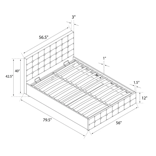 DHP Cambridge Linen Upholstered Storage Bed - Gray, Full
