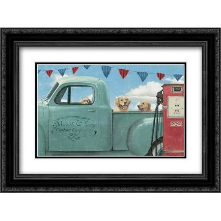 Lets Go for A Ride II 2X Matted 24x18 Black Ornate Framed Art Print by Wiens - James