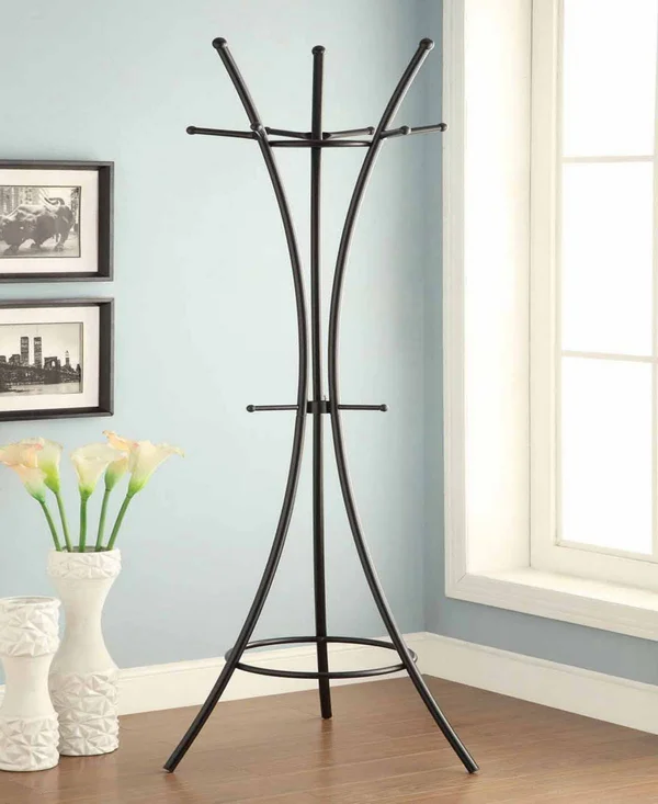 Seaside 12-Hook Coat Rack - Black