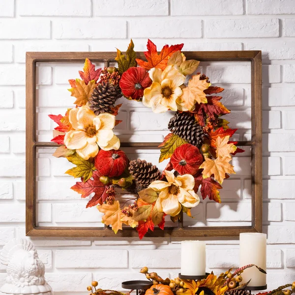 Glitzhome 22x22D Blooming Magnolia Wreath with 24x22L Bamboo Basket