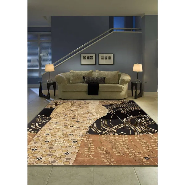 Momeni New Wave NW-01 7&9x22 x 7&9x22 Round Black Area Rug