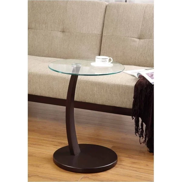 Myco Furniture 7702-ET End Table - Size: Cappuccino Round End Table, Brown